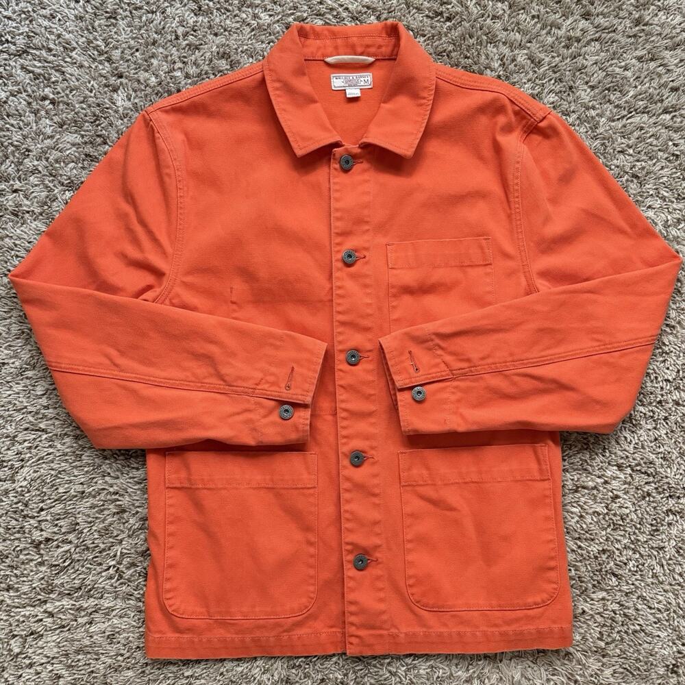 Men's Orange Button-Up Workwear Jacket